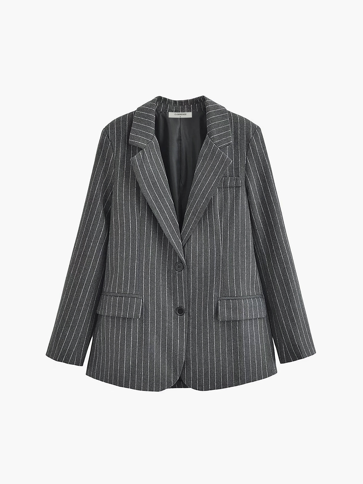 Casual Dames Blazer Met Streep Patroon