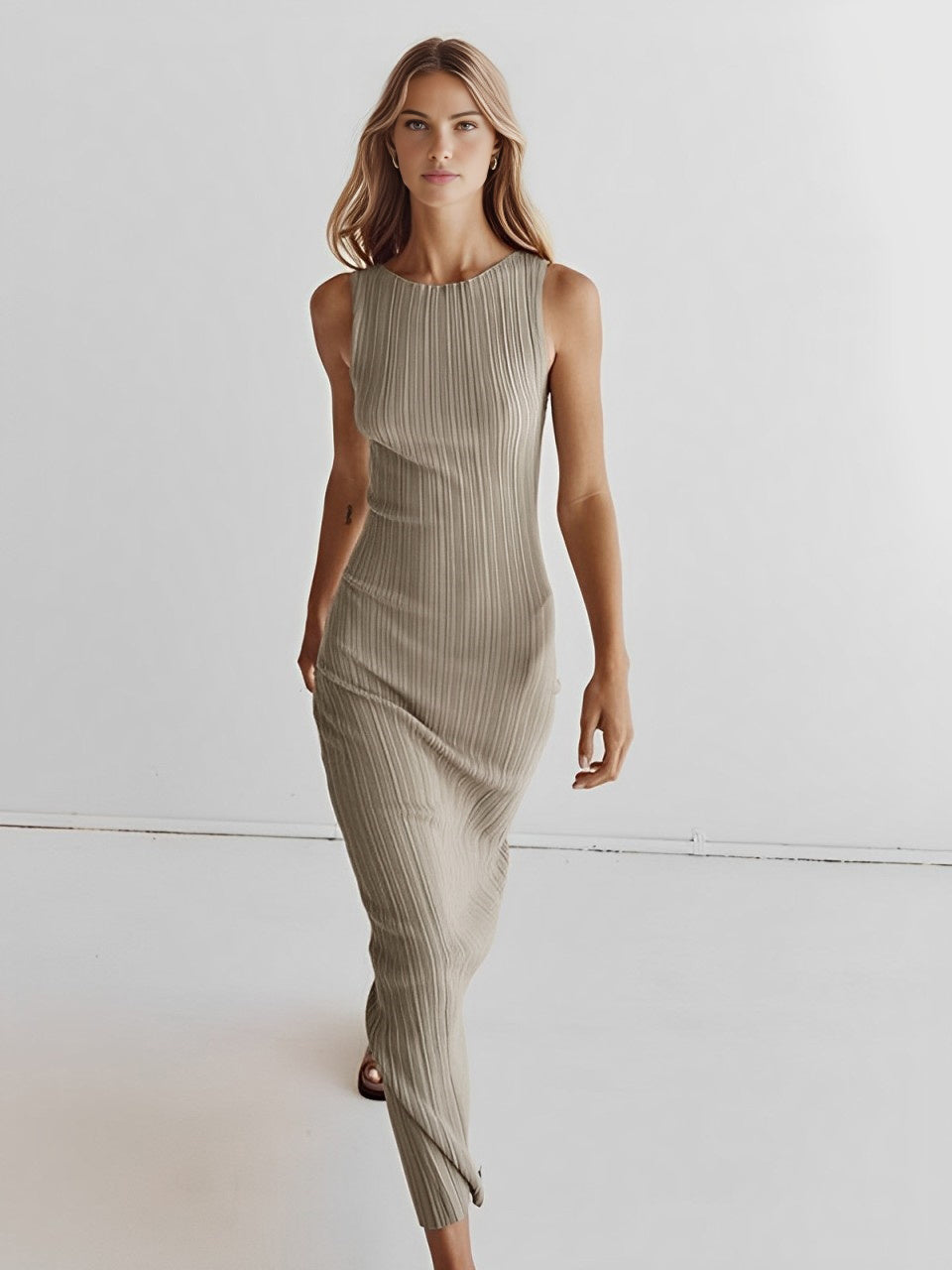 Elegante Mouwloze Maxi Jurk