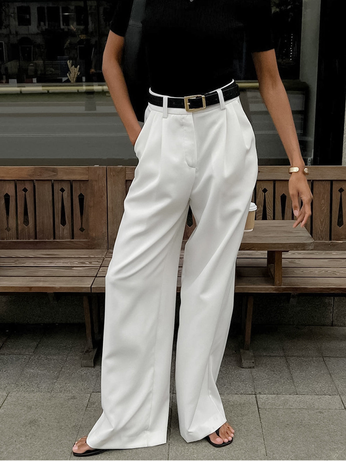 Lange Dames broek Met Hoge Taille