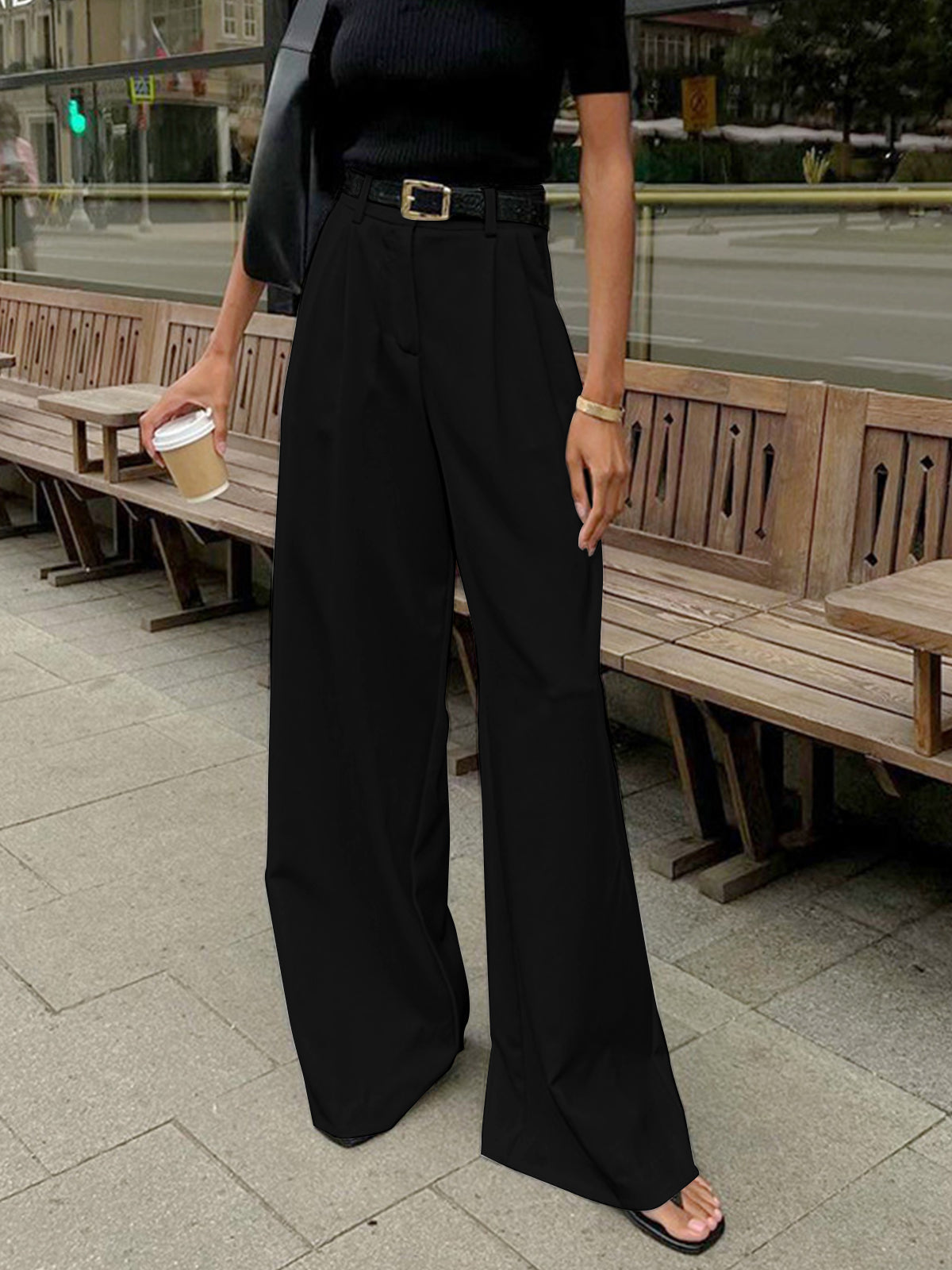 Lange Dames broek Met Hoge Taille