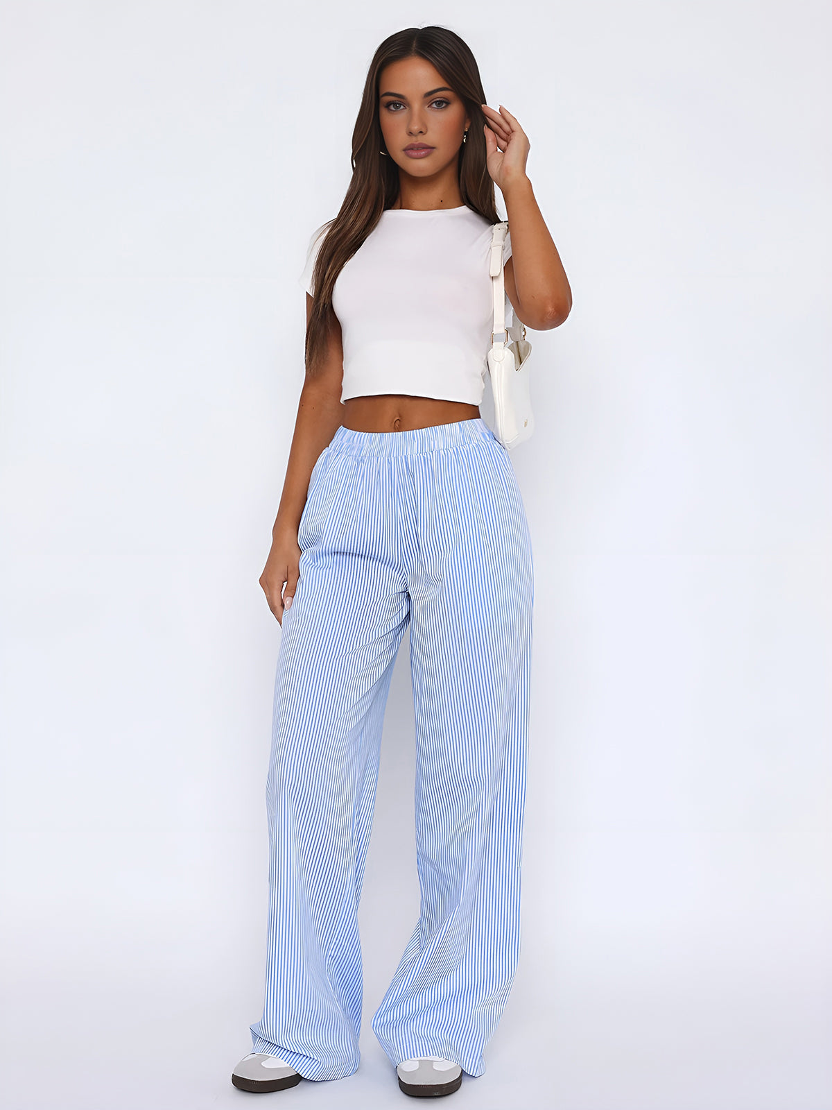 Losse Gestreepte Broek Dames