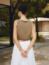 Mouwloze Ronde Hals Crop Top Dames