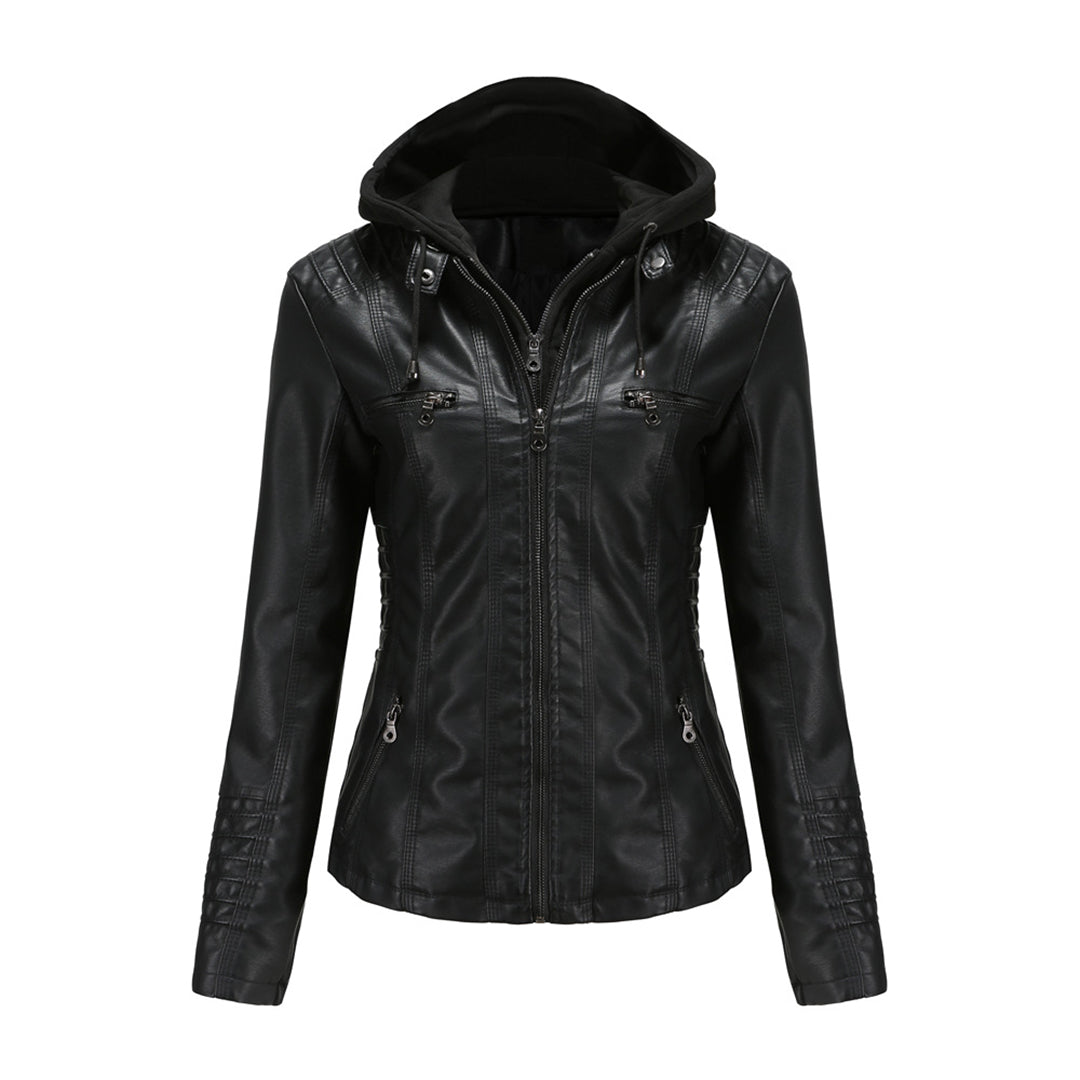 Laura - Leren Jas Met Capuchon Voor Dames
