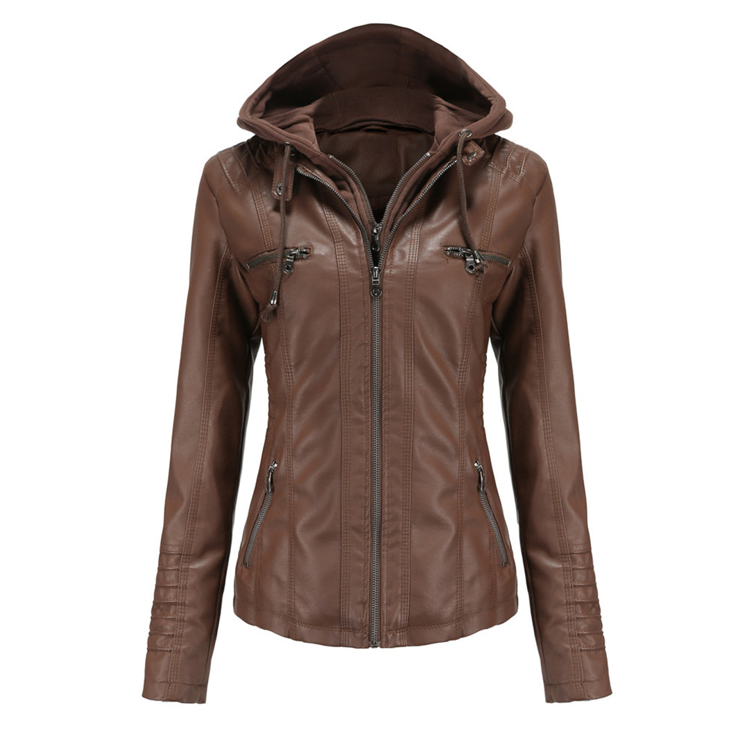 Laura - Leren Jas Met Capuchon Voor Dames