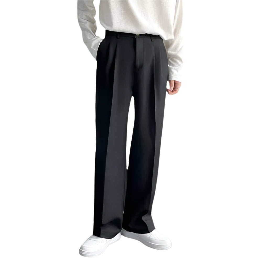 Marlon - Wijde Heren Pantalon Met Hoge Taille