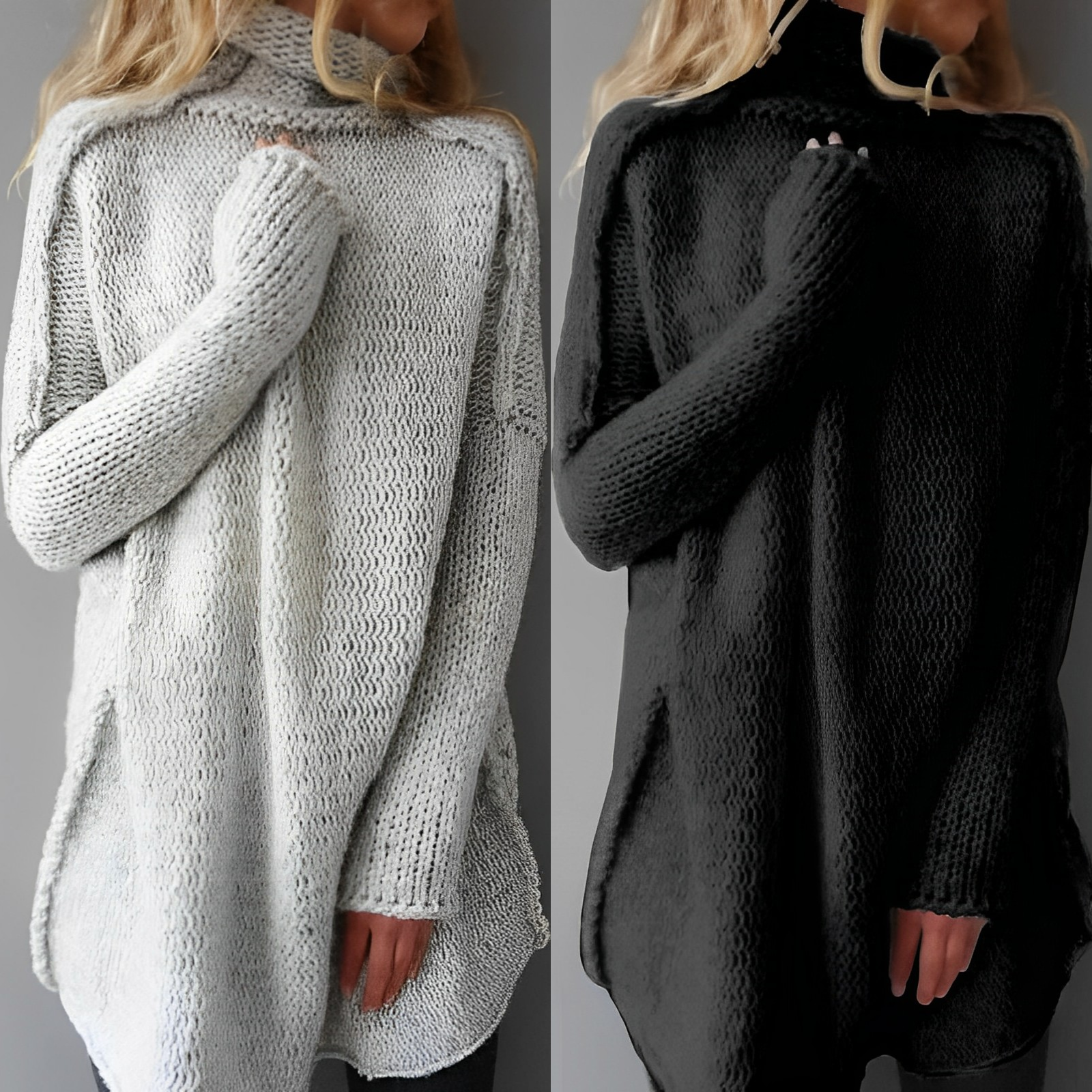 Casual Lange Coltrui Met Hoge Hals | Winter
