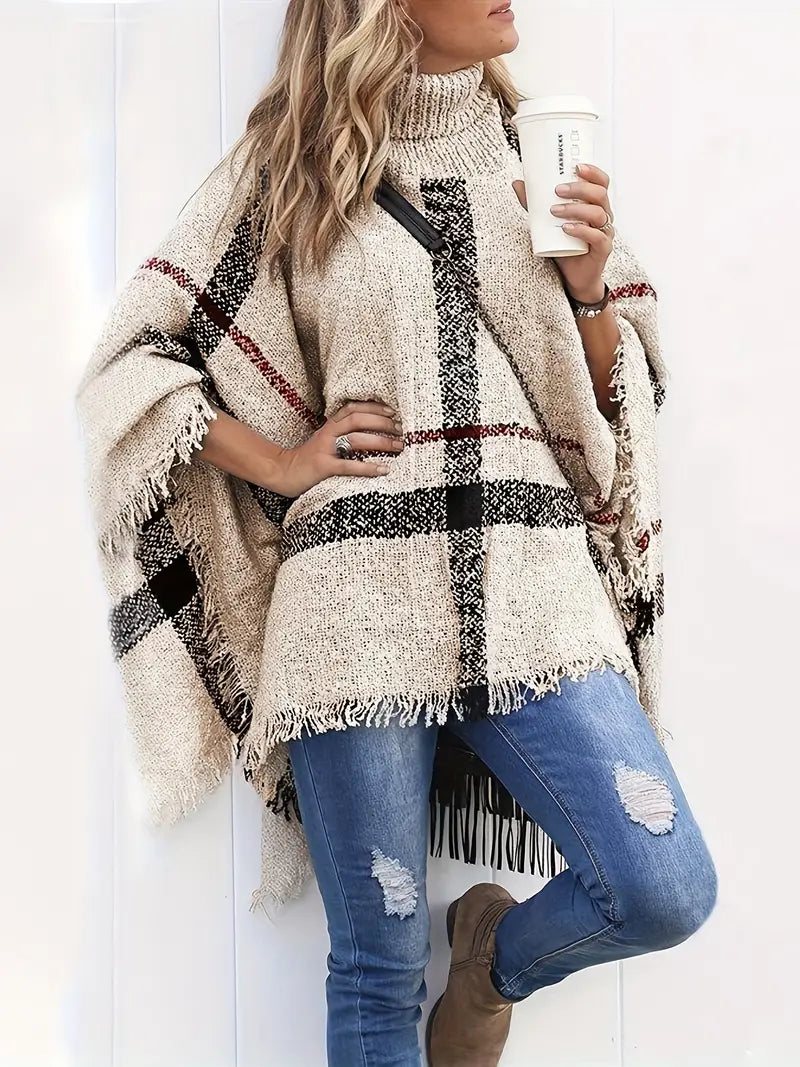 Geruite Coltrui Poncho Dames - Evora