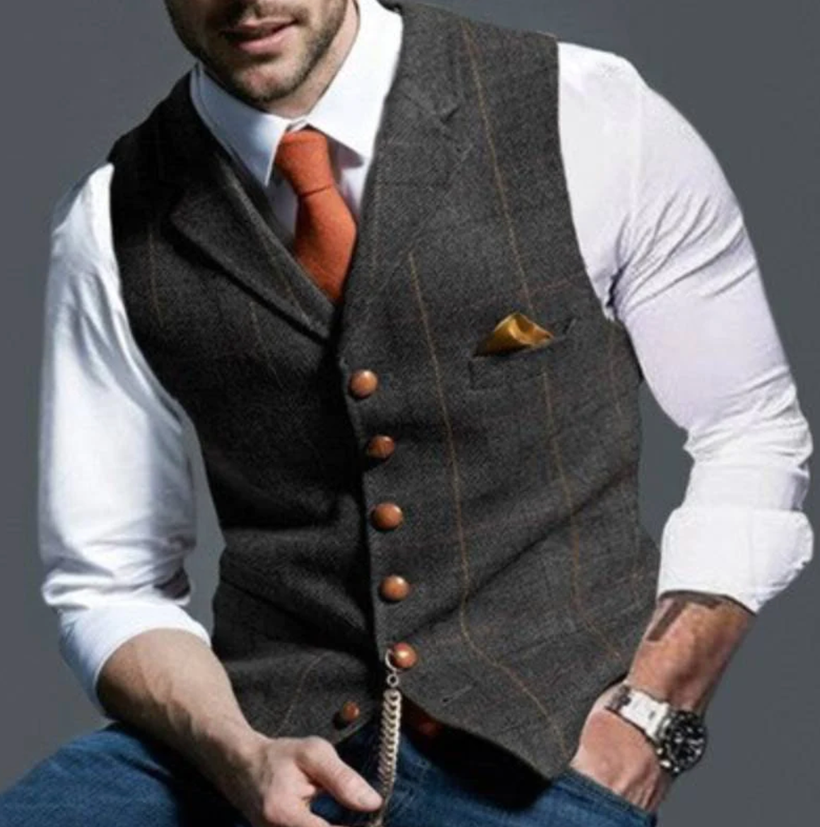 Heren Gilet Met Knopen - Michael