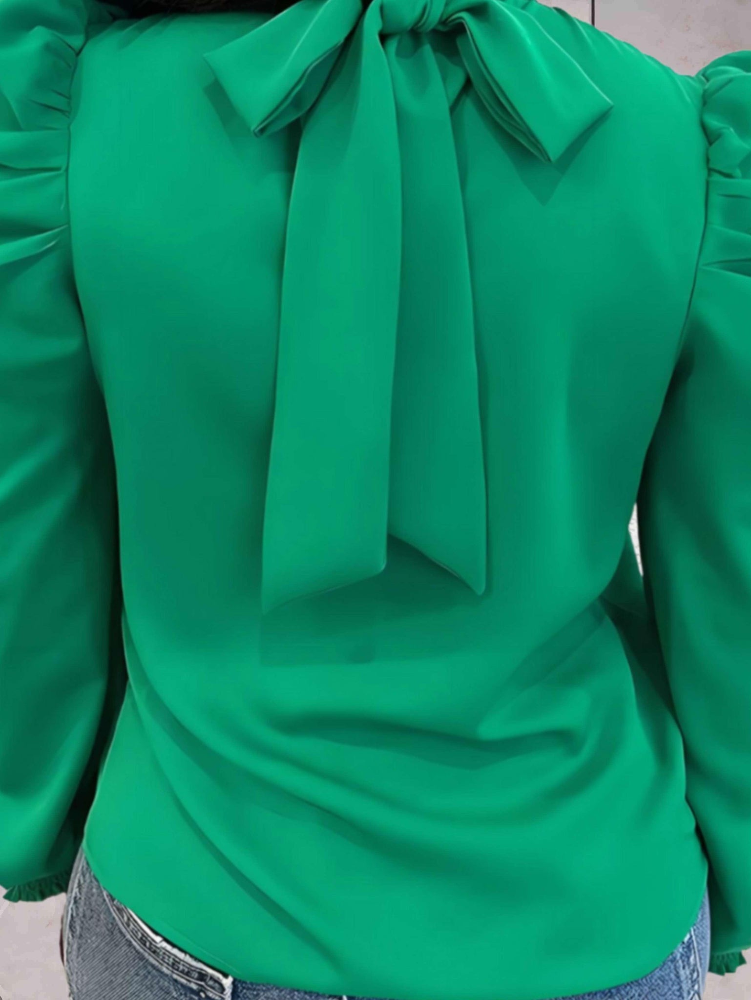 Satijnen Dames Shirt Met Lange Pofmouwen - Zandra