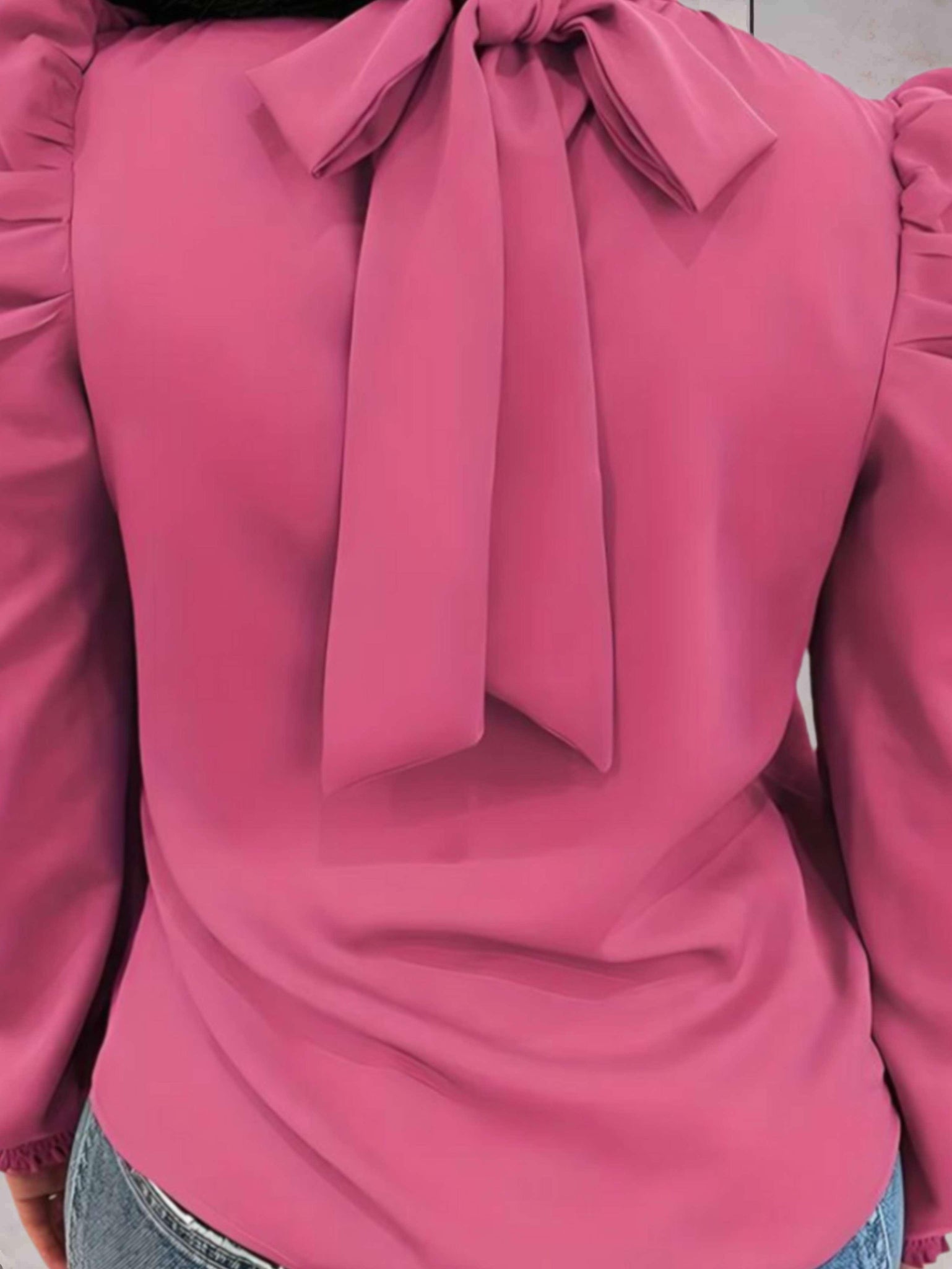 Satijnen Dames Shirt Met Lange Pofmouwen - Zandra