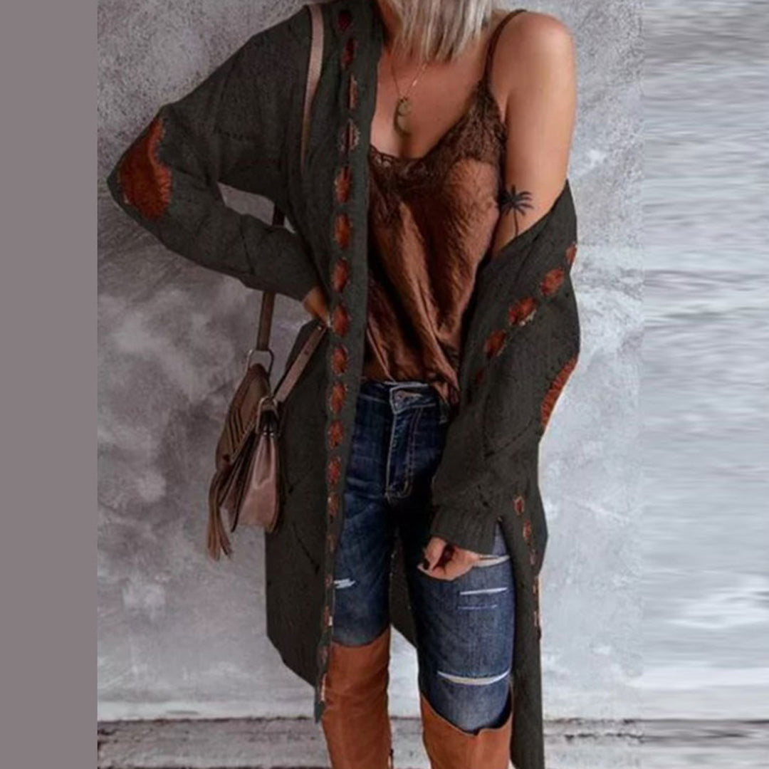 Modieus Lang Vest Met Capuchon - Elodie