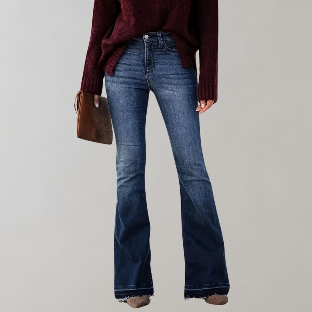 Trendy Flaire Dames Spijkerbroek Met stretch - Carly