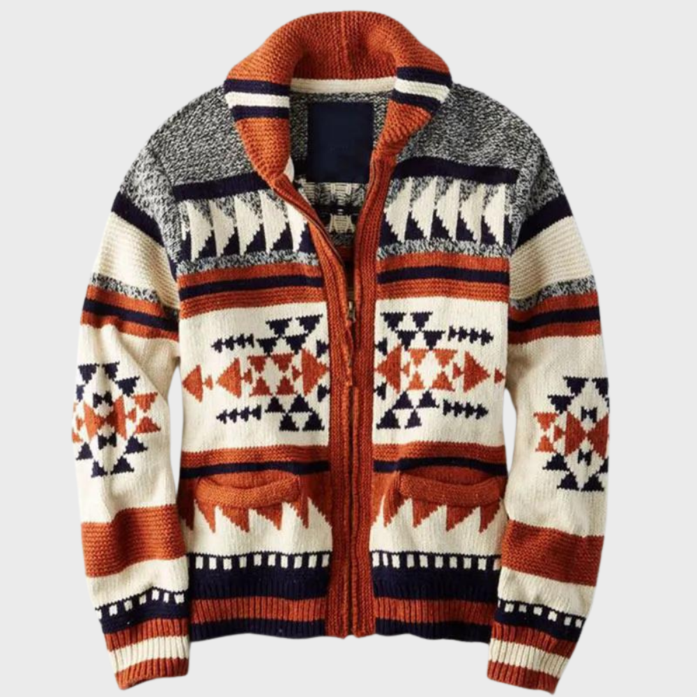 Gebreid Retro Vest Met Hoge Kraag Voor Heren - Daniel