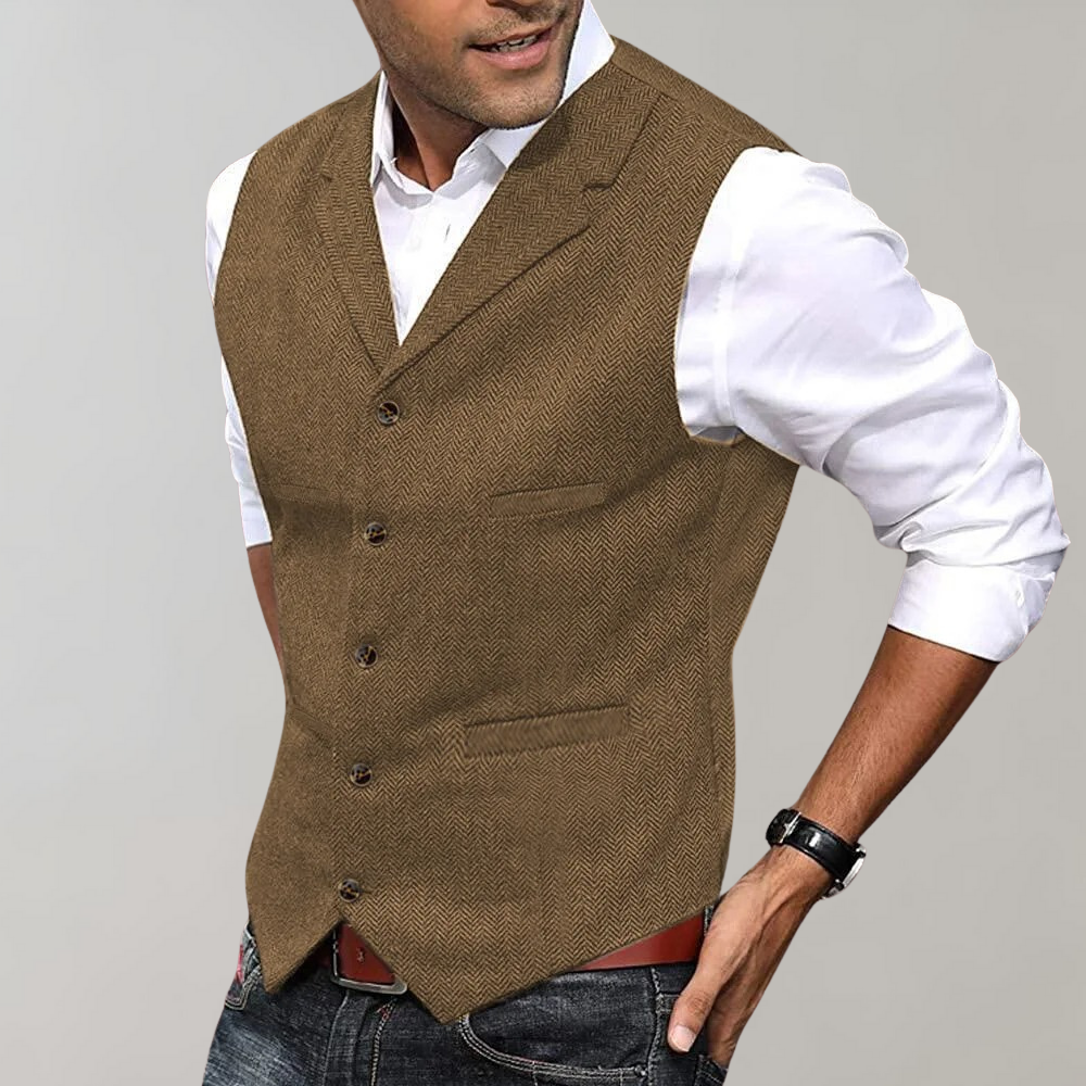 Tweed Pak Vest Voor Heren - Zandro