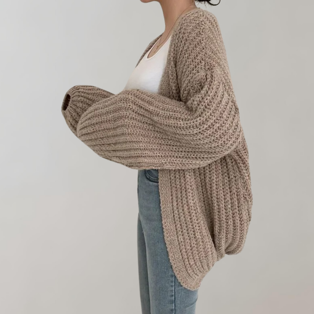 Gebreid Dames Vest Met Lange Mouwen