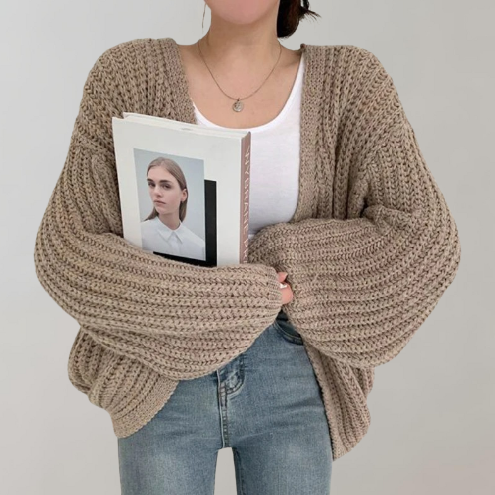 Gebreid Dames Vest Met Lange Mouwen