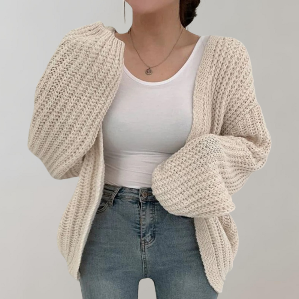 Gebreid Dames Vest Met Lange Mouwen