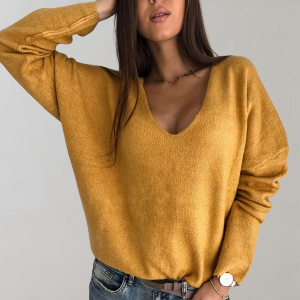 Basic Dames Trui met V-hals