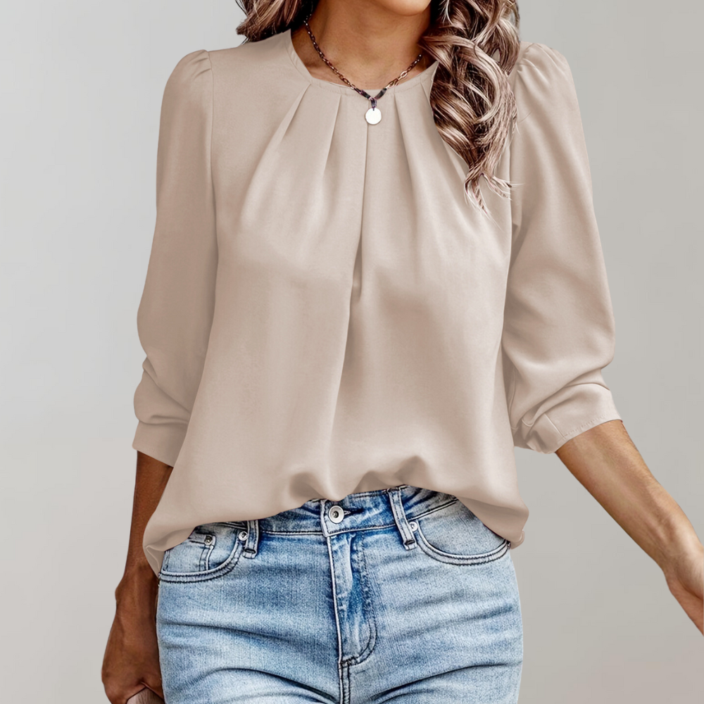 Stijlvolle Dames Blouse Met Pofmouwen - Eva