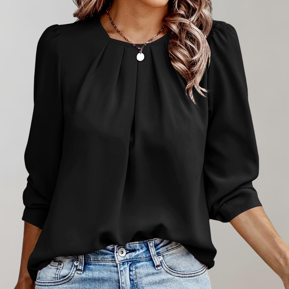 Stijlvolle Dames Blouse Met Pofmouwen - Eva