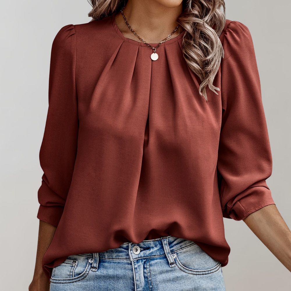 Stijlvolle Dames Blouse Met Pofmouwen - Eva