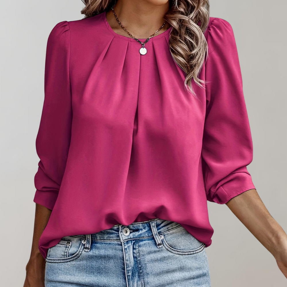 Stijlvolle Dames Blouse Met Pofmouwen - Eva