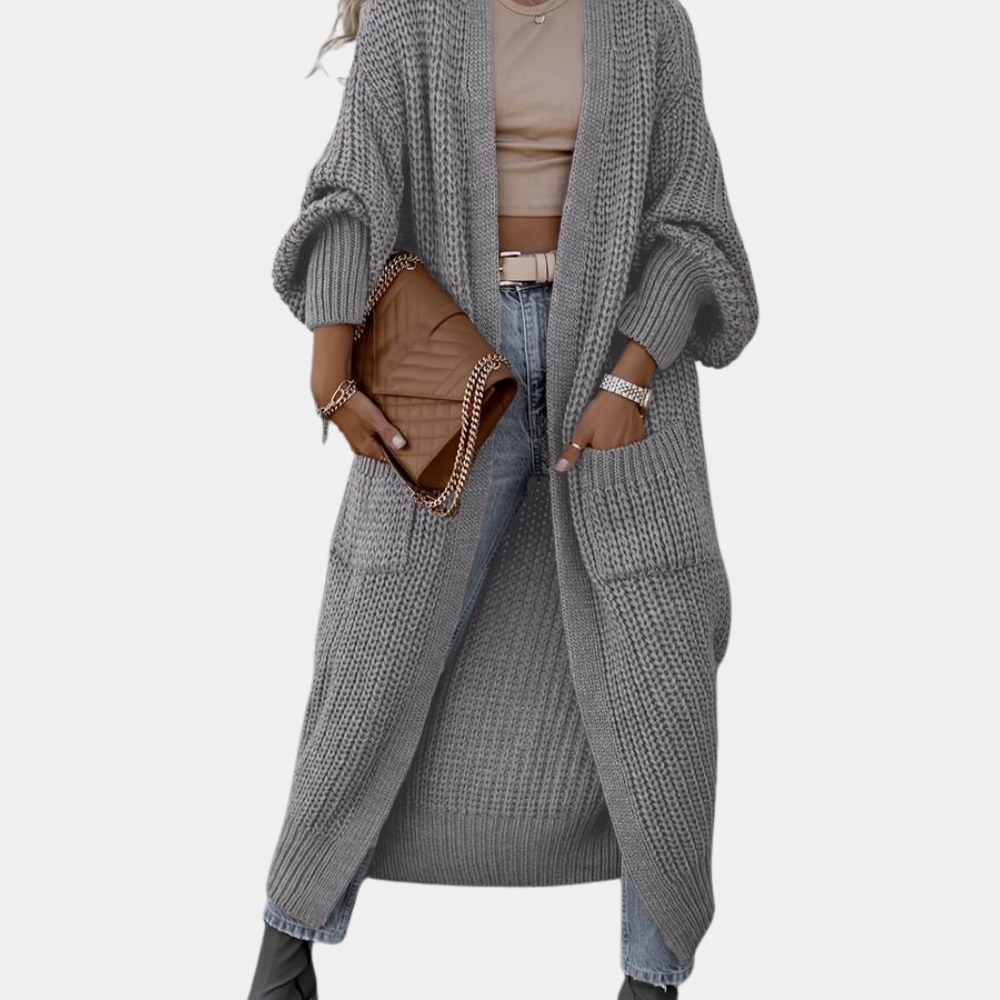Comfortabel Lang Gebreid Damesvest - Linda