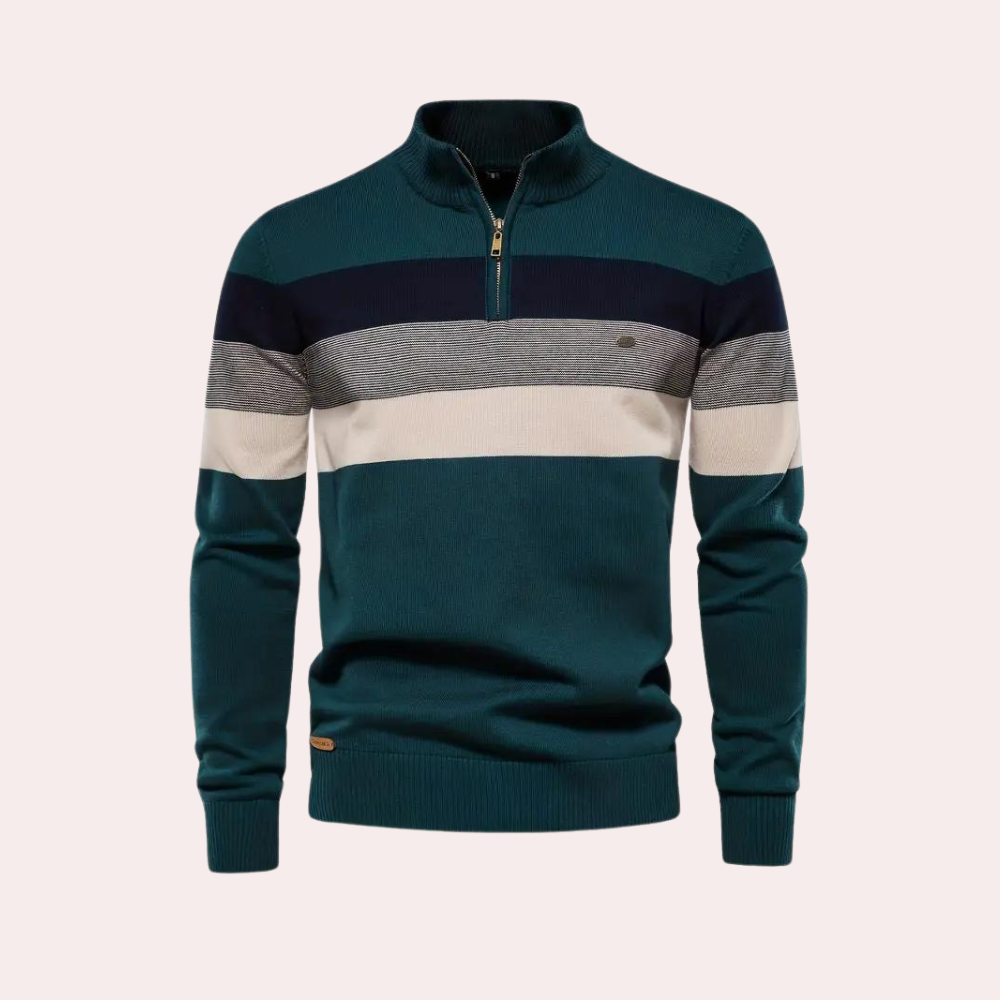 Stijlvolle Sweater Met Halve Rits voor Heren