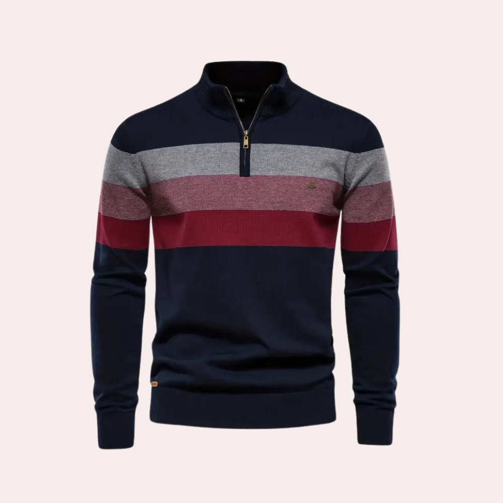 Stijlvolle Sweater Met Halve Rits voor Heren