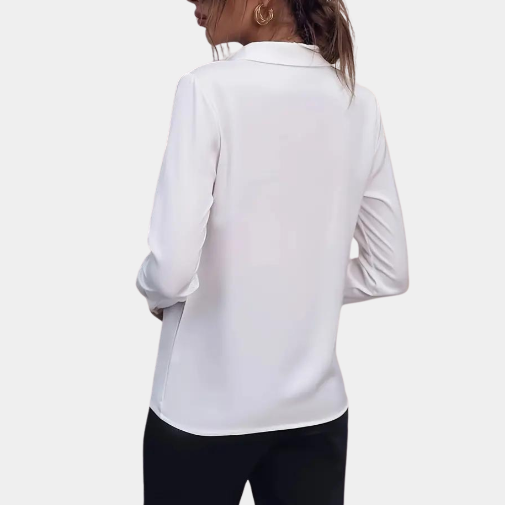 Stijlvolle Blouse Effen Kleuren Dames