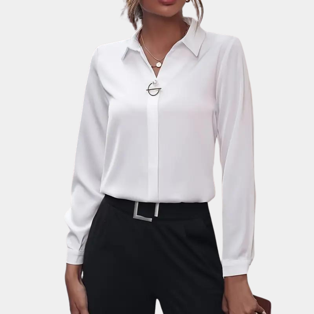 Stijlvolle Blouse Effen Kleuren Dames