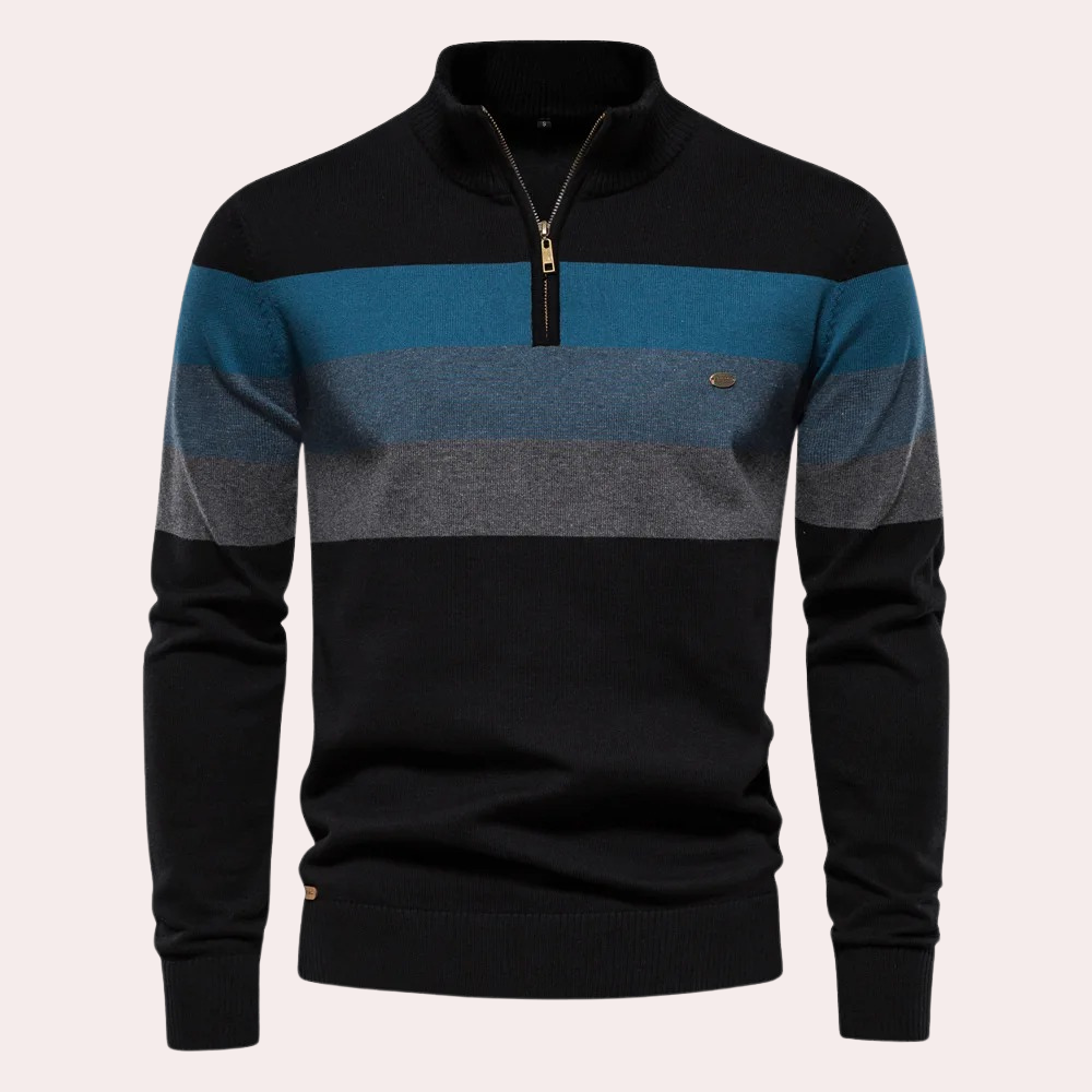 Casual Gestreept Vest Met Rits - Dean
