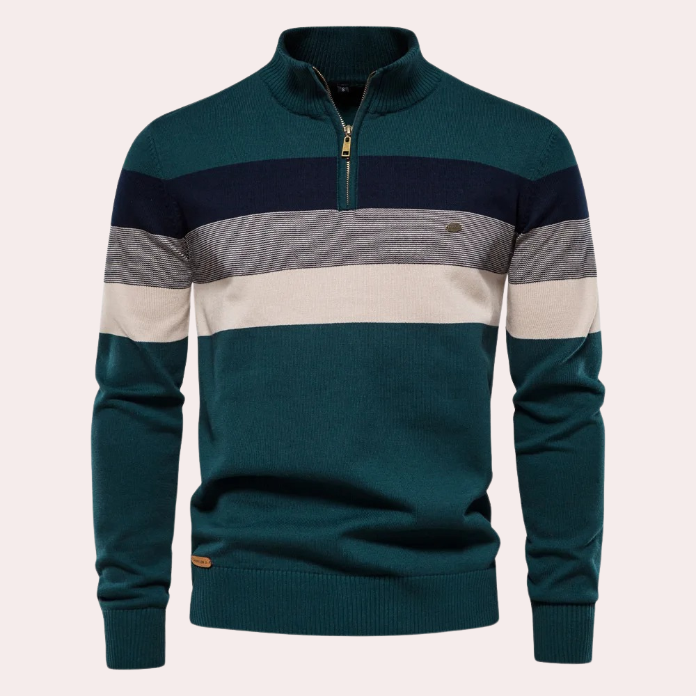 Casual Gestreept Vest Met Rits - Dean