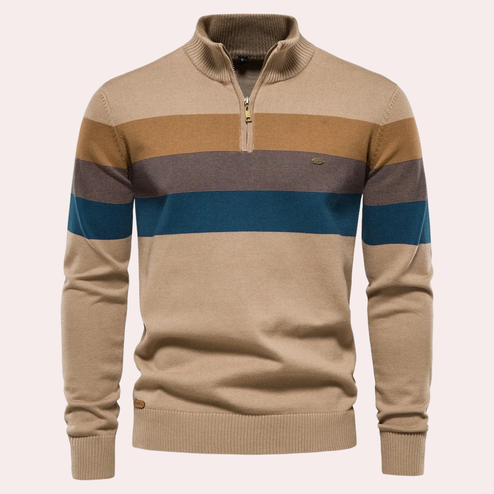 Casual Gestreept Vest Met Rits - Dean