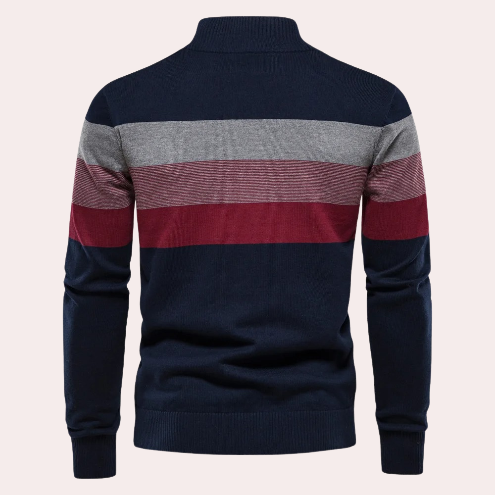 Casual Gestreept Vest Met Rits - Dean