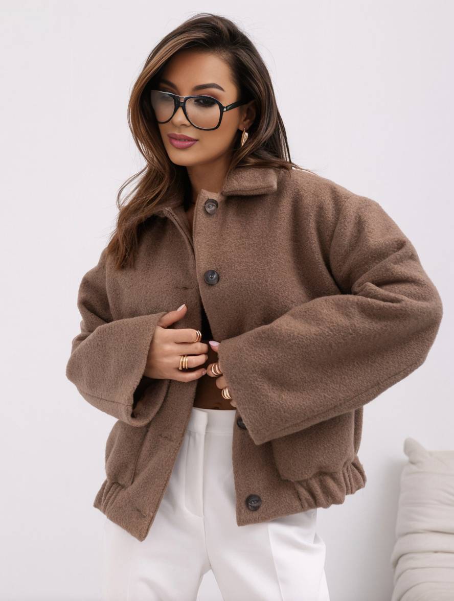Oversized Losse Warme Dames Jas Met Reverskraag En Zakken - Jacky