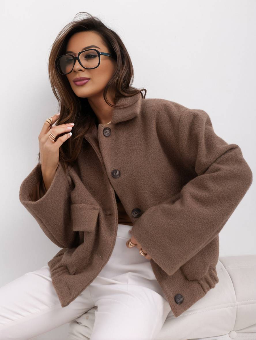 Oversized Losse Warme Dames Jas Met Reverskraag En Zakken - Jacky