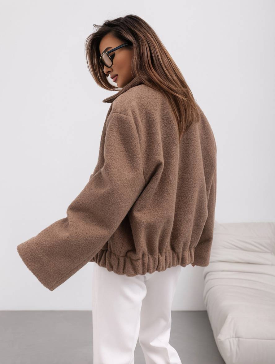 Oversized Losse Warme Dames Jas Met Reverskraag En Zakken - Jacky