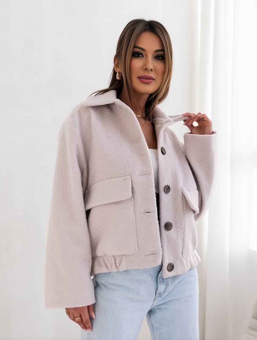 Oversized Losse Warme Dames Jas Met Reverskraag En Zakken - Jacky