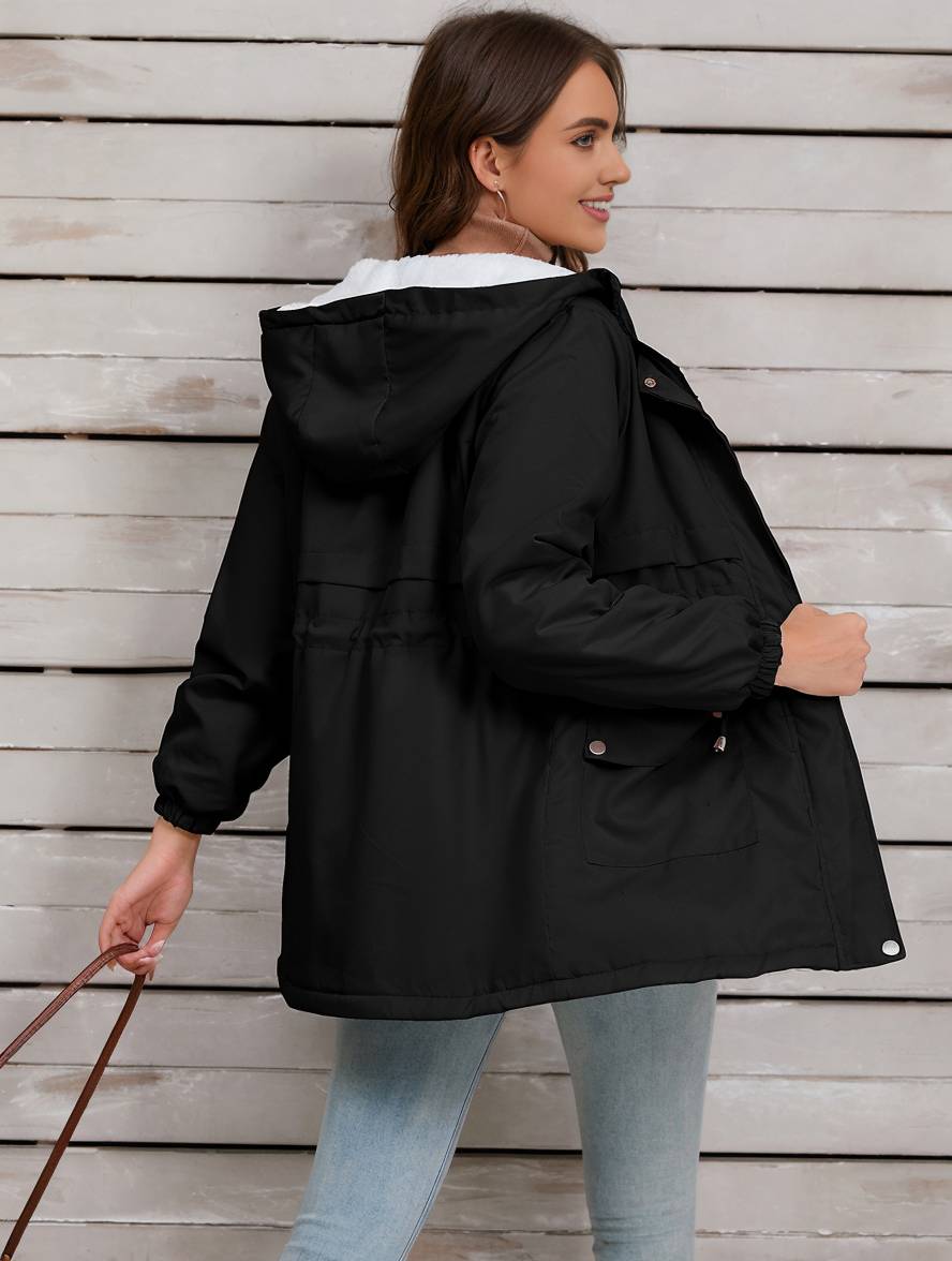 Casual Half-Lange Herfst Jas Met Capuchon Voor Dames