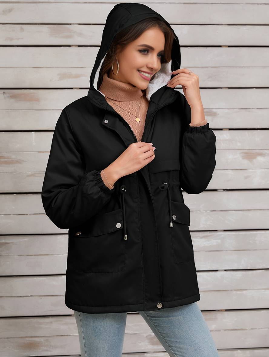 Casual Half-Lange Herfst Jas Met Capuchon Voor Dames