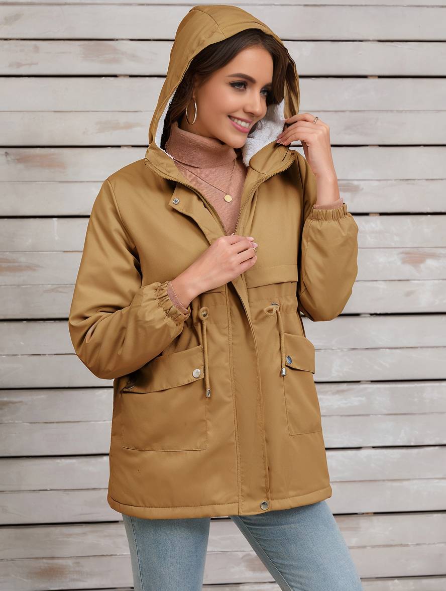 Casual Half-Lange Herfst Jas Met Capuchon Voor Dames