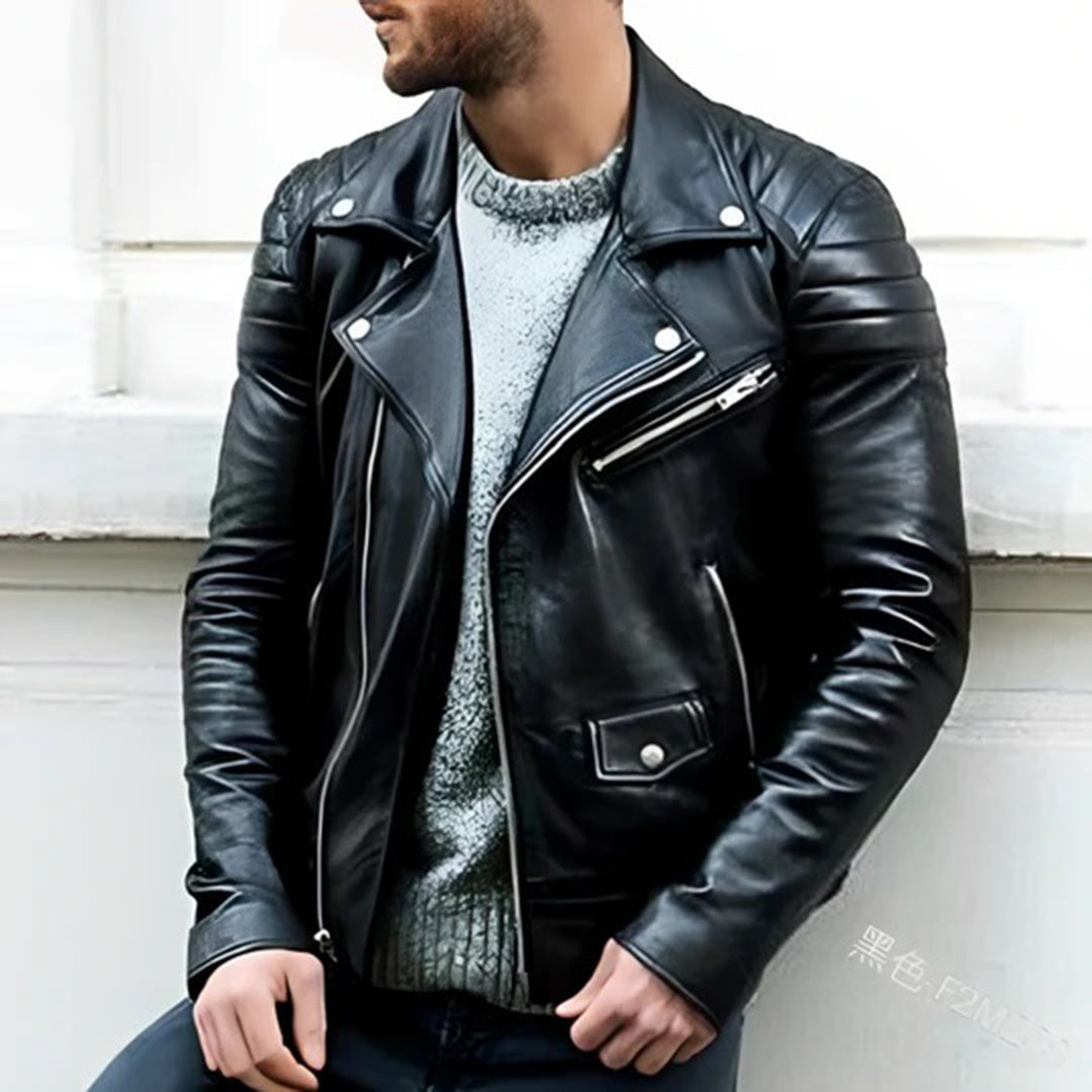 Leren Biker Jacket Voor Heren - Francis