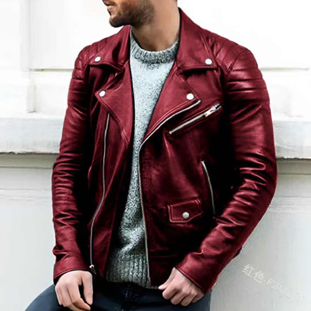 Leren Biker Jacket Voor Heren - Francis