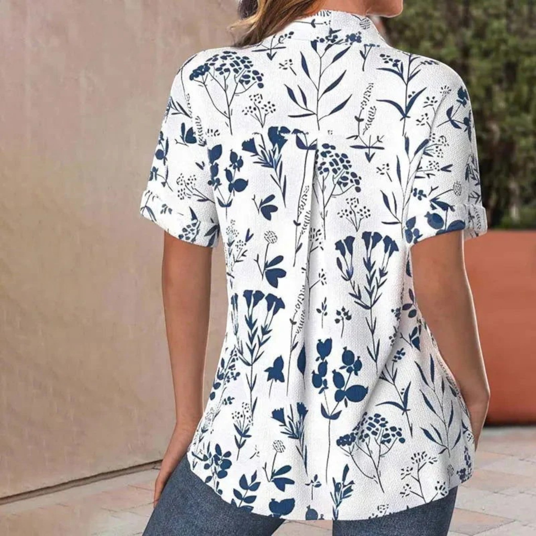 Zomerblouse Met Bloemen | Korte Mouwen