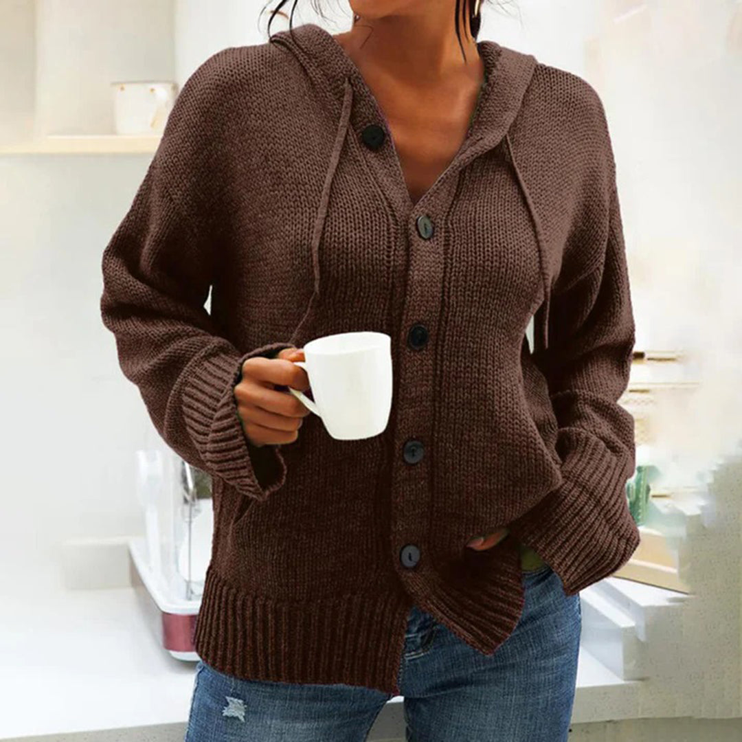 Casual Gebreid Vest Met Capuchon voor Dames