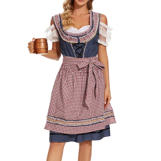 Traditionele Oktoberfest Dirndl-Jurk | Blauw