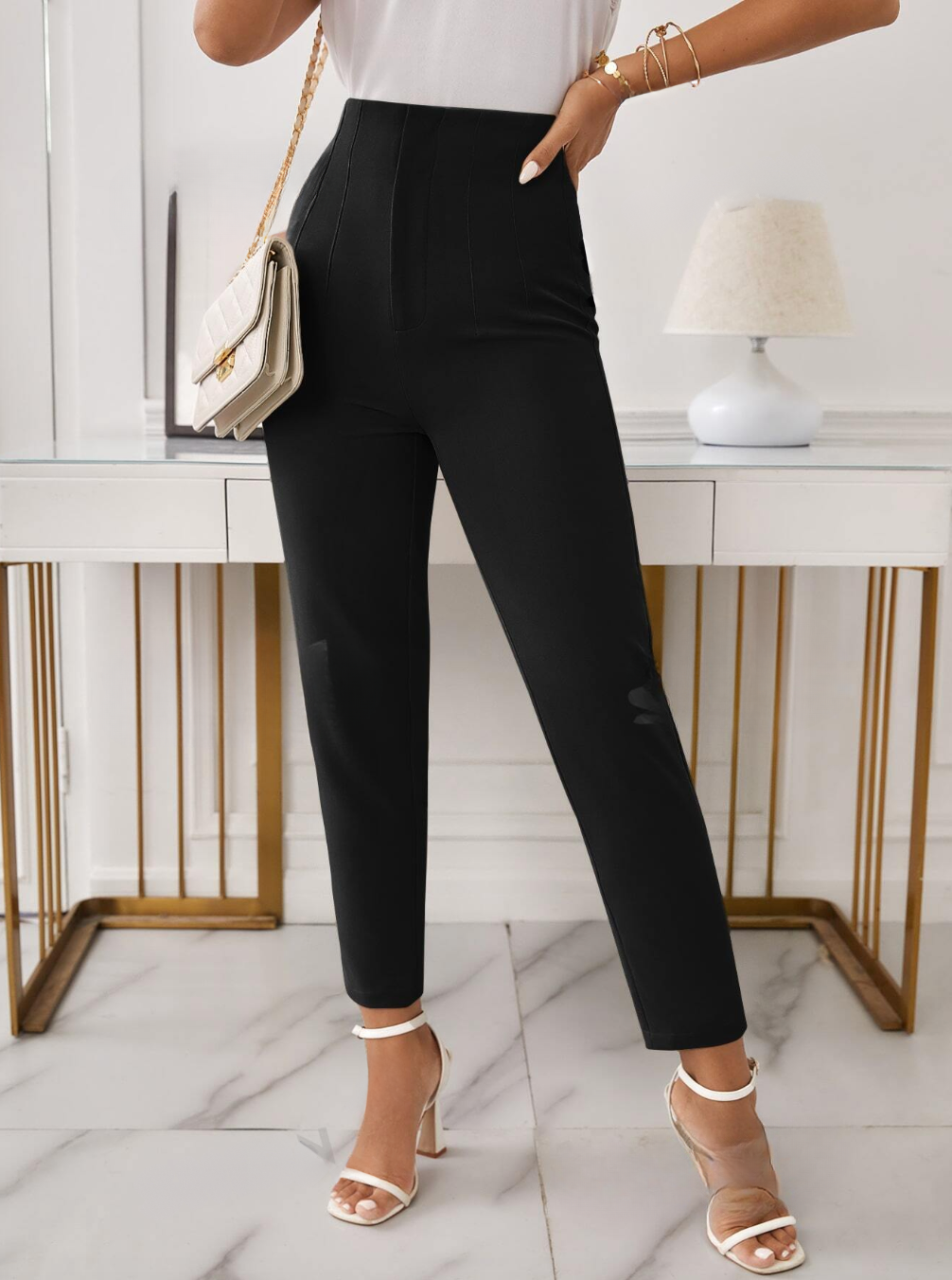 Chique Broek Met Hoge Taille Dames