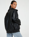losse oversized leren jas dames
