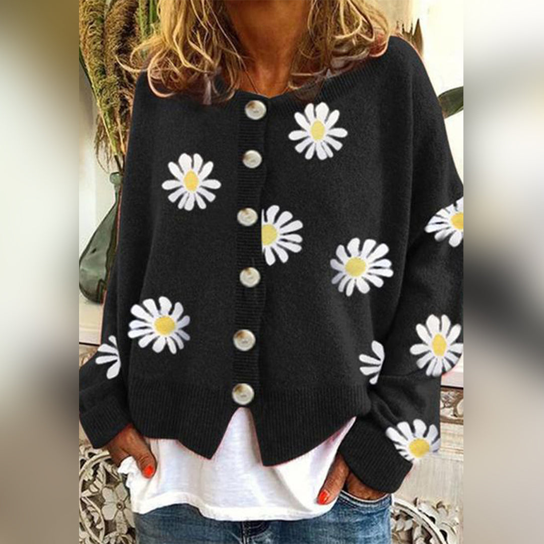 Zera - Warm Gebreid Vest Met Knopen Voor Dames